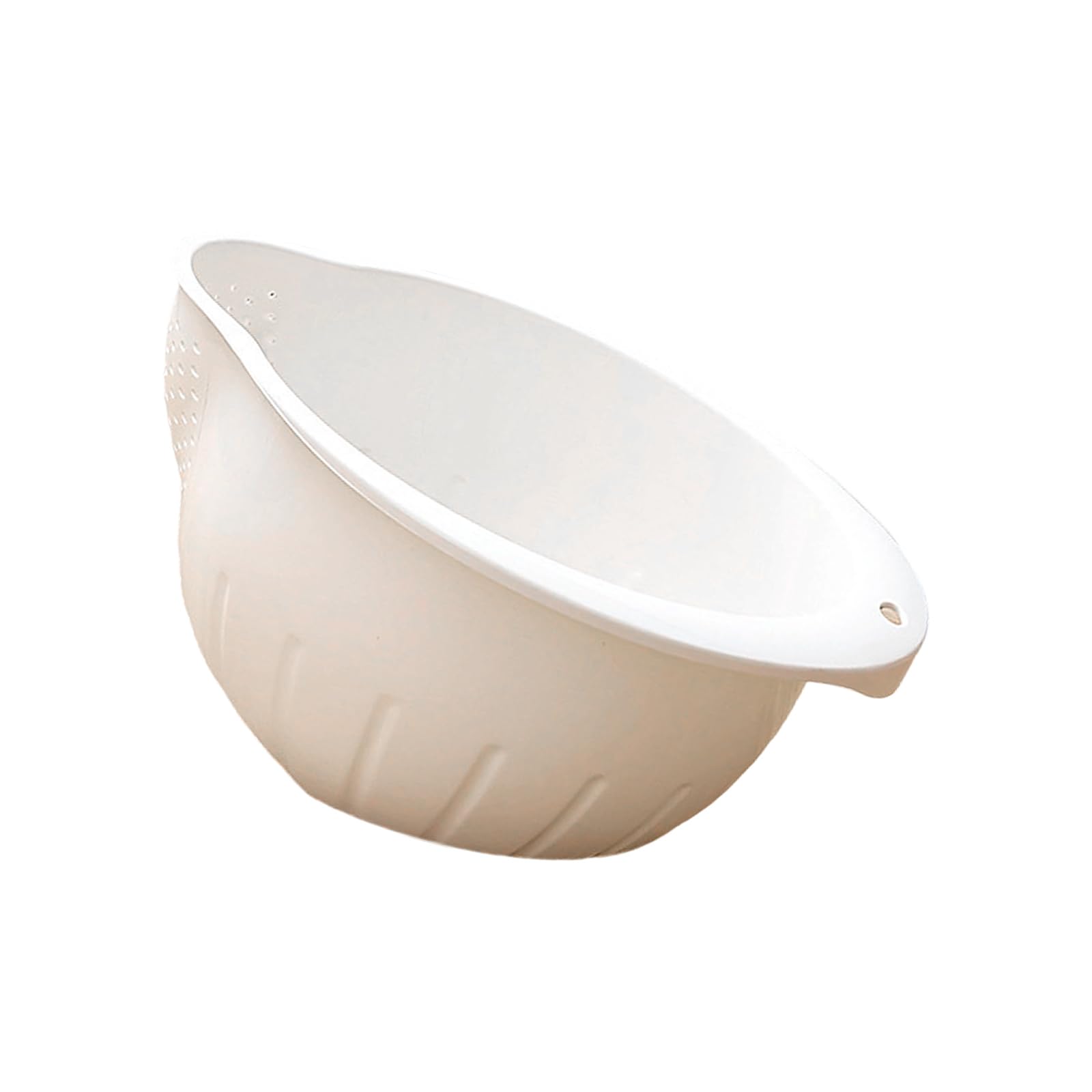 MIDOKSTUA Slanted Base Strainer Bowl for Washing Rice Vegetables and Fruits Multipurpose Kitchen Colander Side Drainer Kitchen Drainer