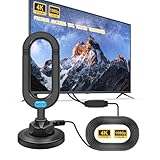 Indoor TV Aerial for Smart TV with Signal Booster, High Gain Freeview HD Antenna for 4K/1080P HDTV & VHF/UHF/DAB Radio, Digital TV Aerial with 16ft Coax Cable