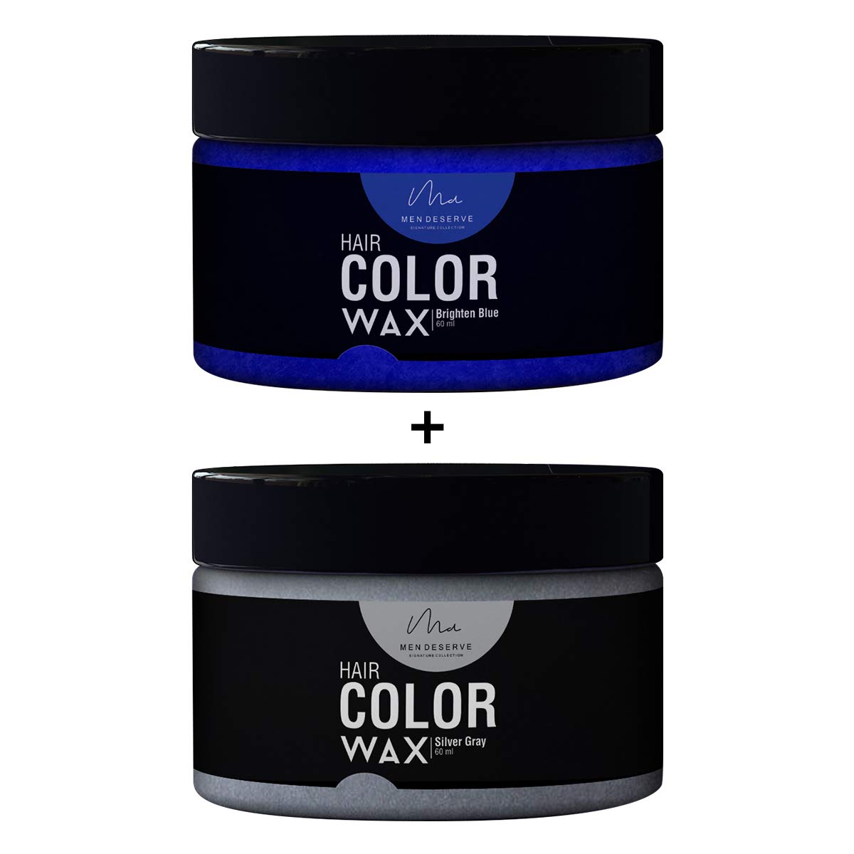 Men Deserve Combo of Hair Color Wax (Brighten Blue 60ml and Silver Grey 60ml)
