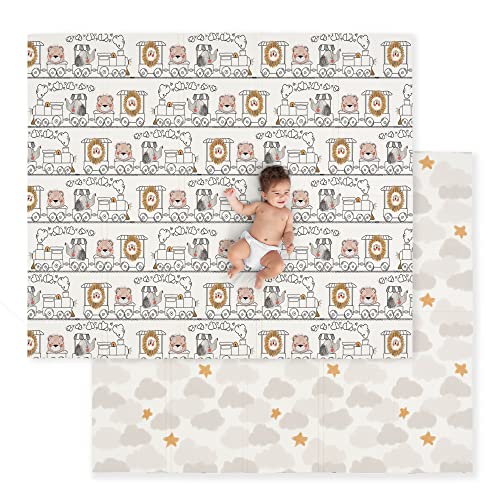 Image of JumpOff Jo Foldable Foam Play Mat – Large Waterproof Baby & Toddler Activity Floor Mat, Double-Sided 70 x 59 Inch Play Surface
