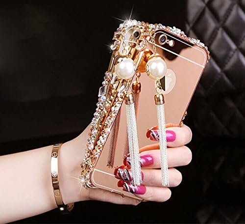 iphone 6 plus Case, doopoo (TM) Beauty luxury Diamond Hybrid Glitter Sparkle bling Aluminum Mirror Back Cover for Apple iphone 6/6s plus[Girl case] (Bling Rose Gold)