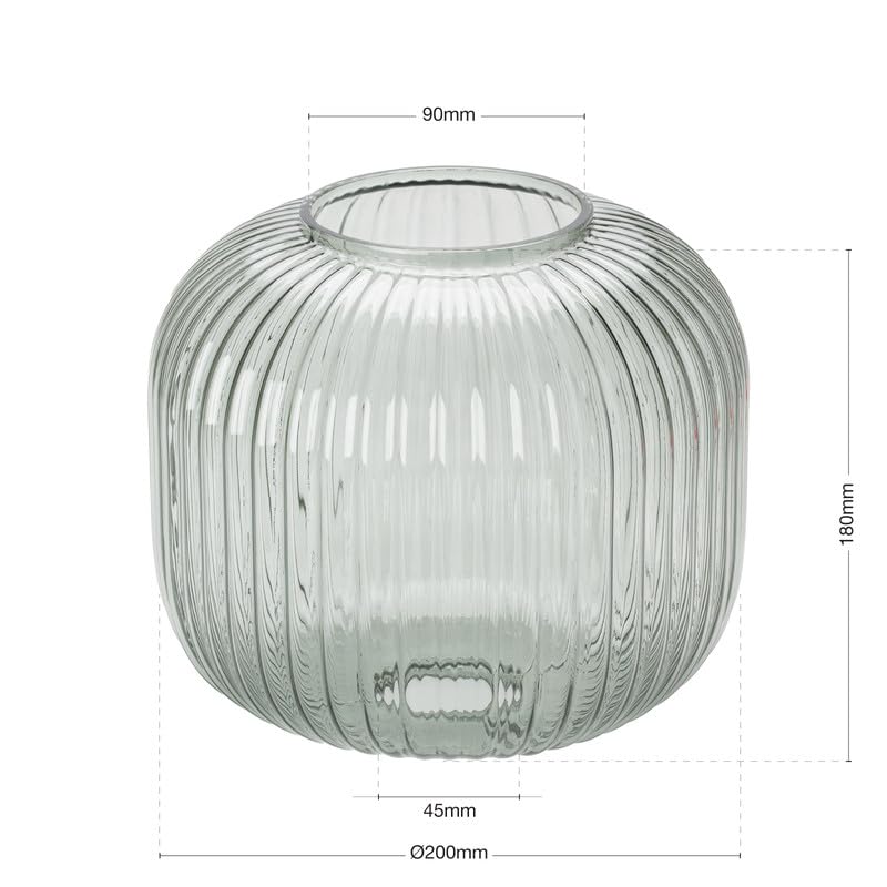 ORION LIGHTSTYLE Cristal de repuesto para lámpara de mesa, lámpara de techo, diámetro de 20 cm, altura 18 cm, humo