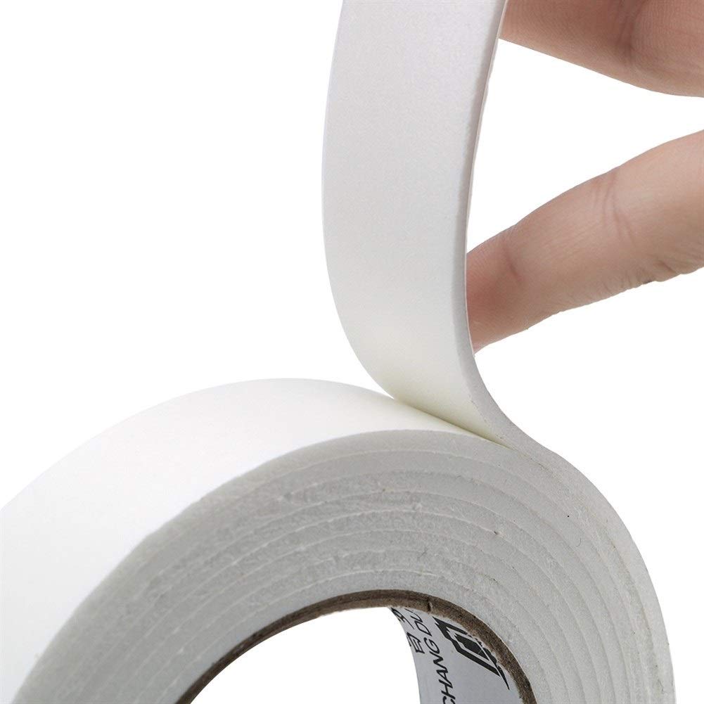 Cinta multiusos 6 rollos de cinta espuma Esponja Cintas doble cara adhesivas acrílica Pegatinas fijas for fotos DIY montaje blanca súper fuerte Almohadilla autoadhesiva(2.5cm)