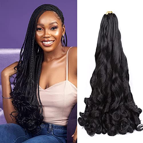 WoWCFyyds Braiding Hair Haarverlängerungen für französische Locken zum Flechten mit lockigen Wellen, 75 g/Packung, weiche französische Locken, Kunsthaar-Extensions zum Flechten, 8 Packungen (1B)