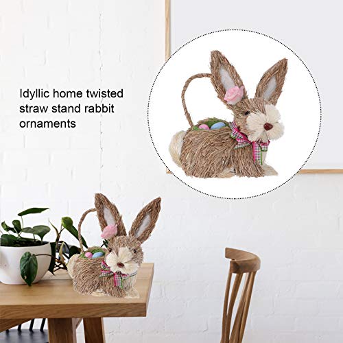 BESPORTBLE Coelho da Páscoa Palha Decoração Coelho Coelho Primavera Decorações De Easter Estatueta A