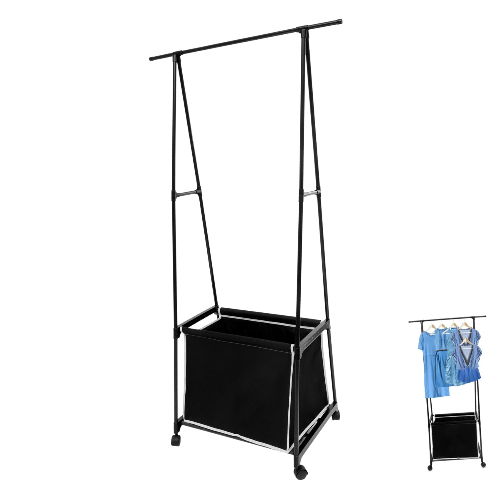 Porte-manteau mobile en métal robuste pour optimiser le séchage et le rangement de votre entrée