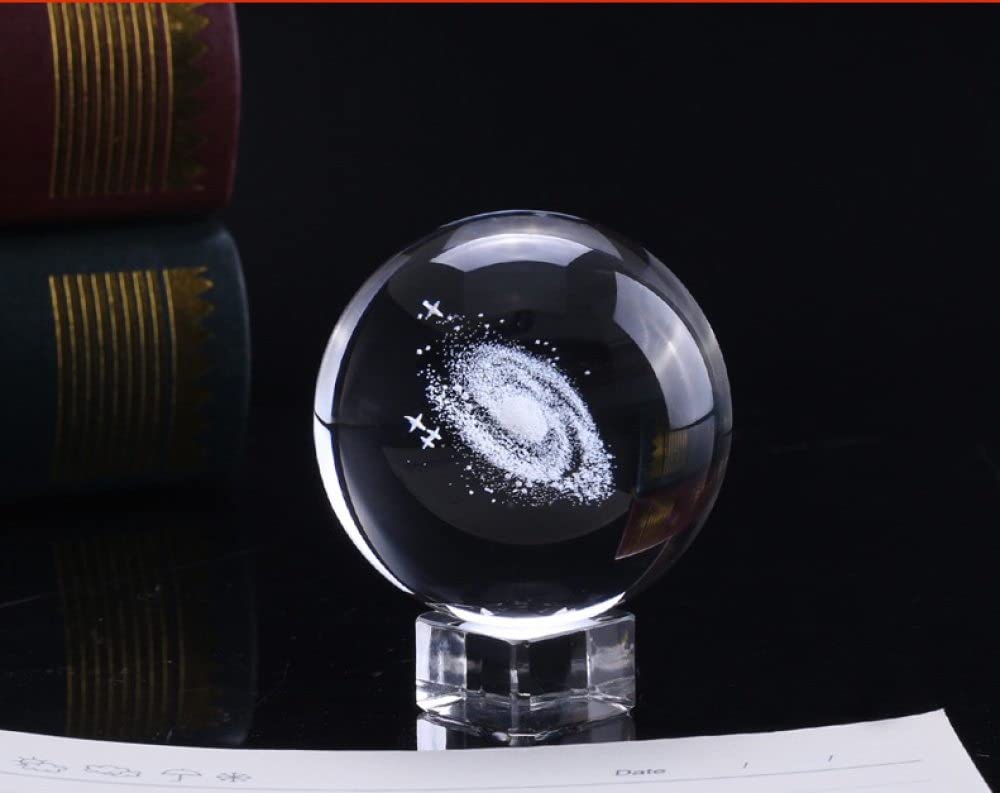60mm średnica Globe Galaxy miniatury kryształowa kula 3D grawerowane szkło kwarcowe kula kula akcesoria do dekoracji domu prezenty, pojedyncza kula, 60mm