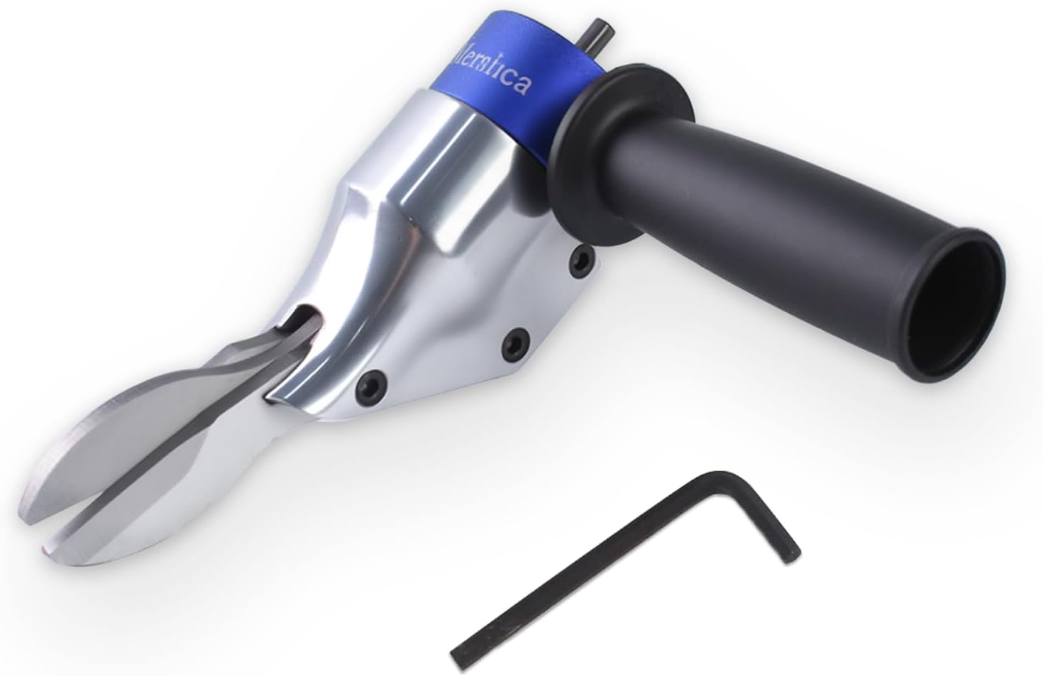 360° Pivoting Drill Metal Shear Attachment, Professional Power Tool Accessory for Cordless & Corded Drills, Heavy-Duty Metal Cutter for Iron, Aluminum & Copper Sheets with Adjustable Handle- B