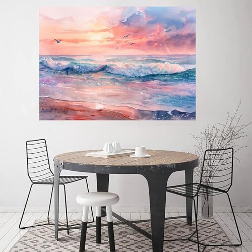 Art tableaux decoration murale paysage marin abstrait en impression sur toile légère - 4