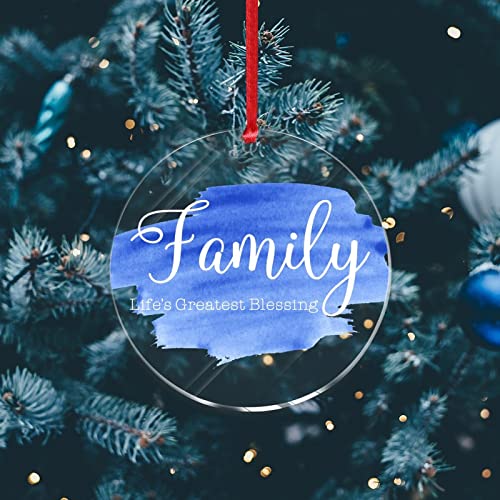 Family Lifes Greatest Blessing Christmas Acrylic Ornaments Lettering Quotes Ceramic Christmas Keepsake Funny Christmas Ornaments Bulk For Christmas Family Members 3 Inch #TOP5