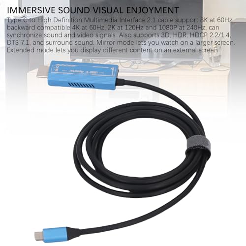 Evita cortes de pantalla con el cable USB C 8K 60Hz de carga rapida para iOS 5