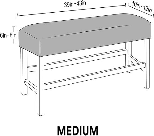 Miniatura 7 de Fundas rectangulares elásticas para banco y sillas de comedor, tela jacquard suave, extraíble y lavable, protector de asiento antipolvo para sala de