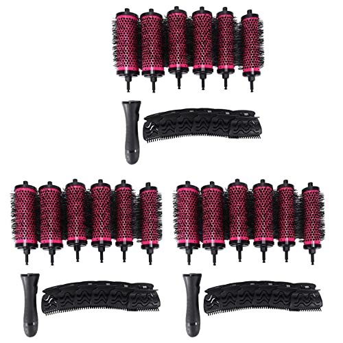 18Pcs 3 Sizes Detachable Handle Hair Brush with Positioning Aluminum Ceramic Curler Comb Hairdresser