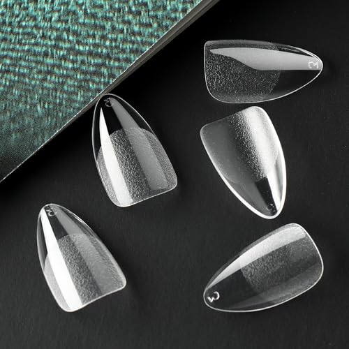 Image of UNA GELLA Short Almond Nail Tips, 312pcs X-Soft Gel Nail Tips Almond Shape