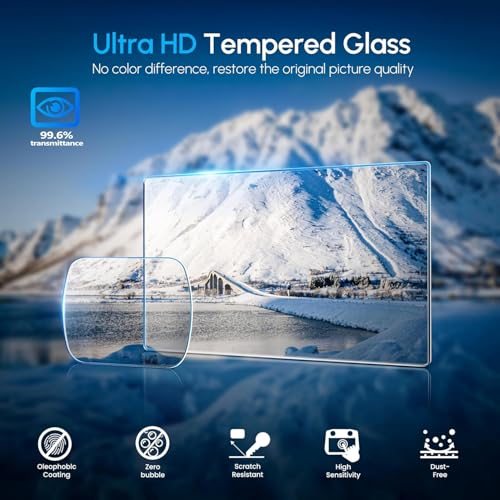 Image of OpenTech Premium Tempered Glass Screen Protector for DJI Osmo Pocket 3 Camera (Transparent) | 9H Hardness, Anti-Scratch Lens & Screen Guard Complete Set
