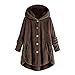 Zilosconcy Damen Winterjacke mit Kapuze Teddyjacke Große Größen Winter Warm Mantel Elegant Flauschig Kuschelpullover Teddyjacke Plüschjacke Teddyfleece Jacke