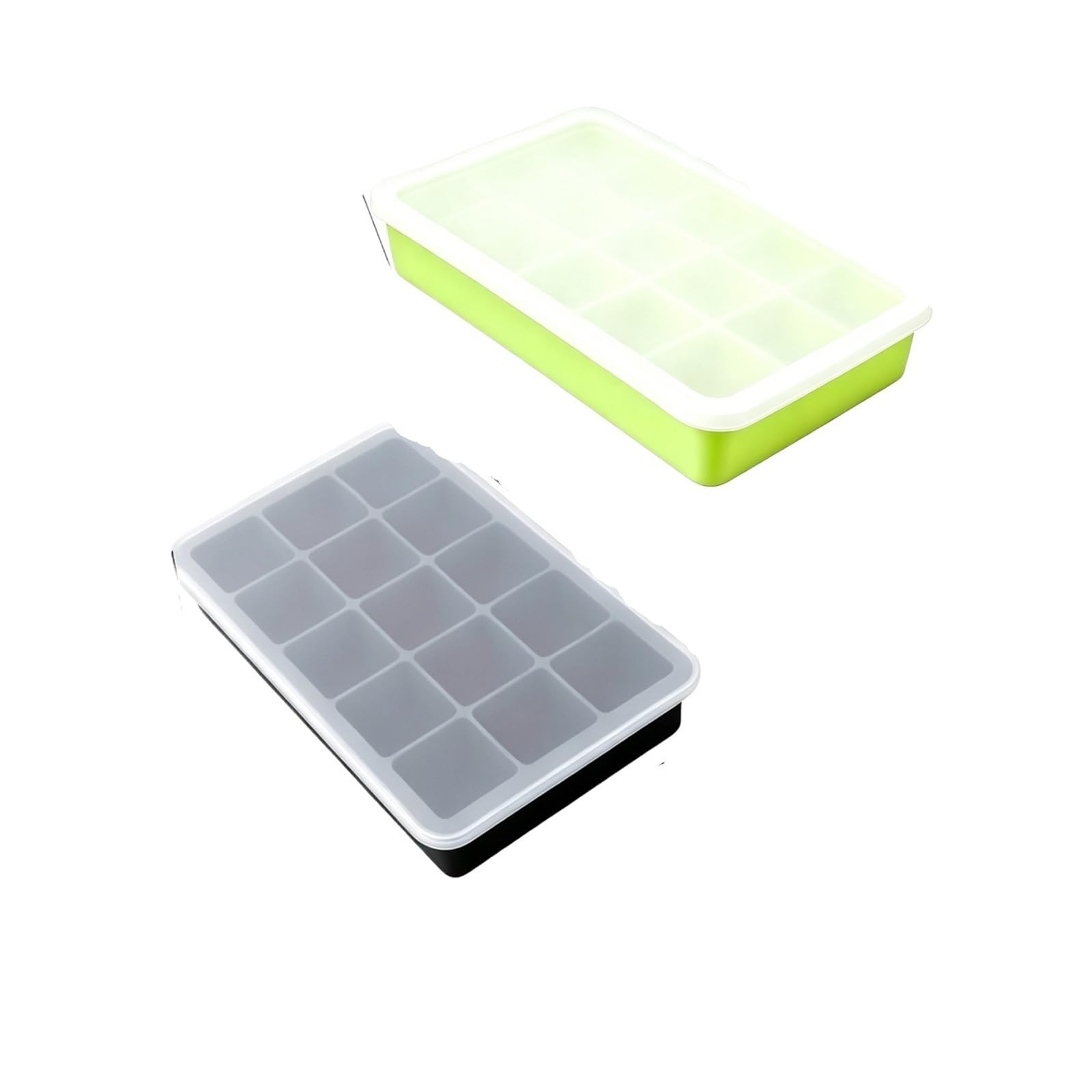 Bandejas for cubitos de hielo Silicona de calidad alimentaria(2pcs-Black Green)
