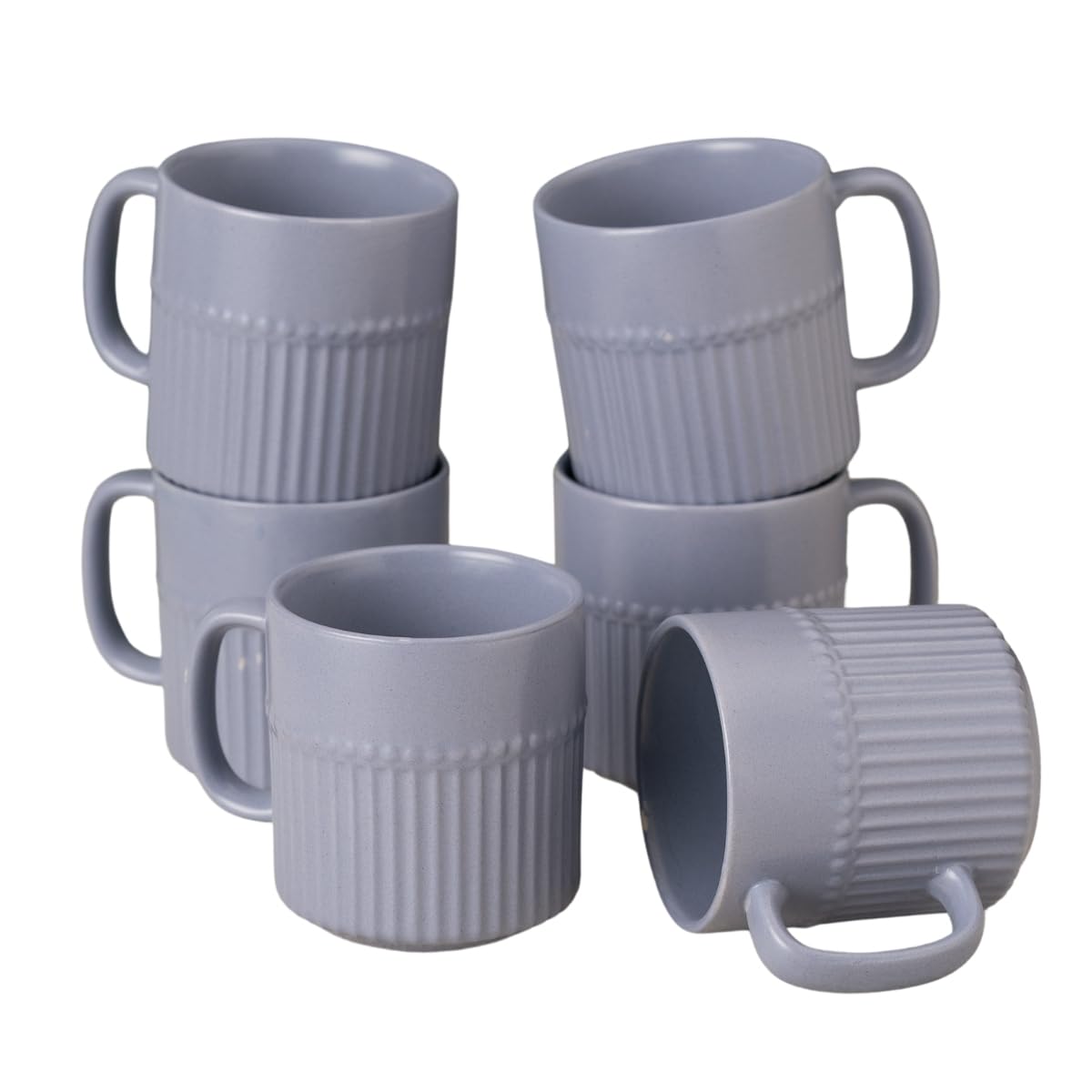 Clay Craft Fine Ceramic Crimson Blue Coffee Mug Set of 6, Cups for Tea & Coffee, Mug Set, Gift Set, Elegant Design for Home and Kitchen and Can Be Gifted to Your Loved Ones On Any Occassions 2