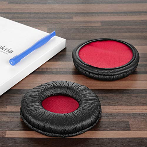 Image of Geekria Replacement Ear Pads for Sony MDR-V55, V500DJ Headphones Ear Cushions, Repair Parts (Black Red)