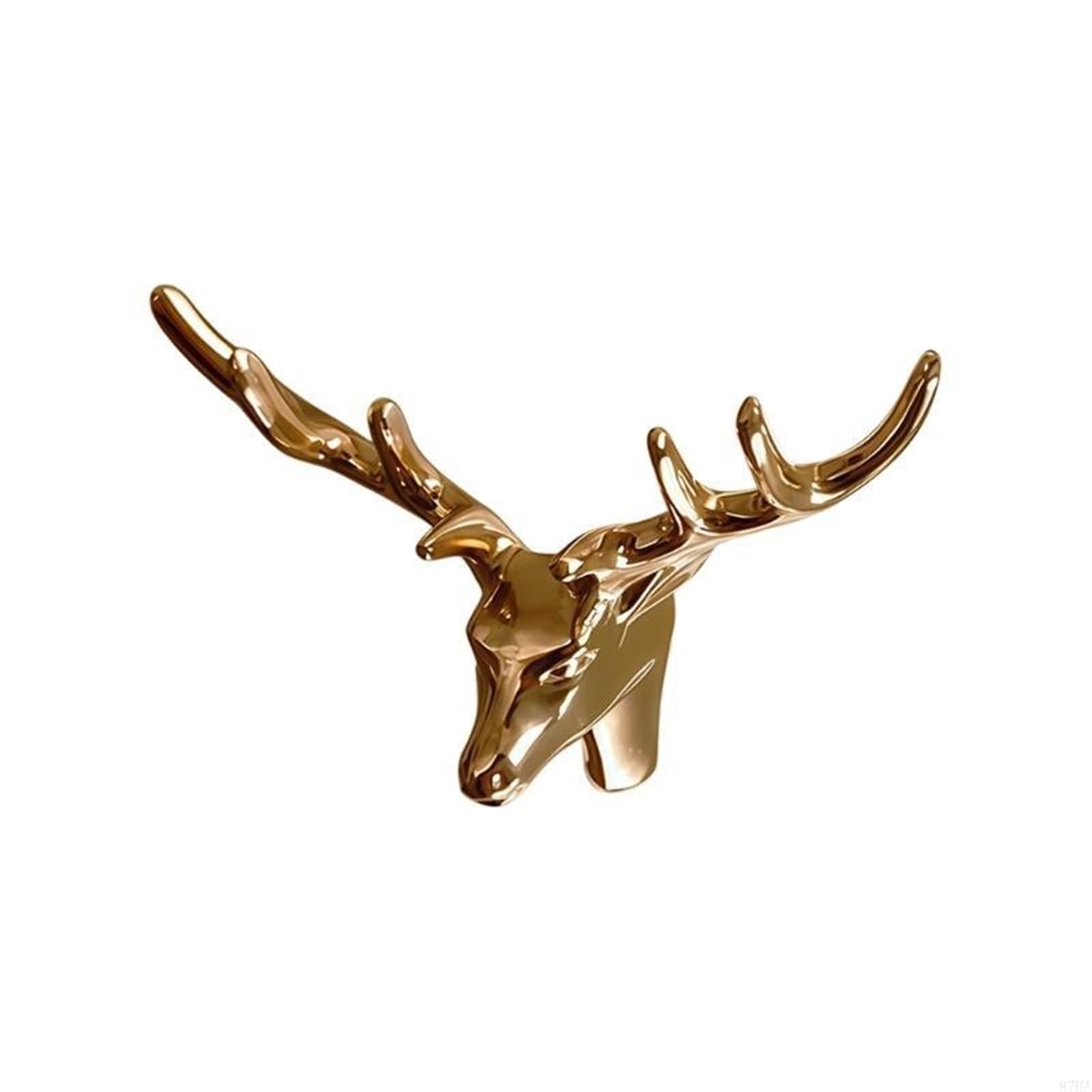 Brass Curtain Tieback Hook Curtain Tiebacks Holdbacks Metal Hooks Pull Backs Tie Wall Mounted Holders(Deer head)