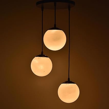 Mahganya Decoration New Fancy Modern Ceiling Lamp for Living Room, Office,Bedroom Lamp with All Fixtures and Fitting Three Light (White)