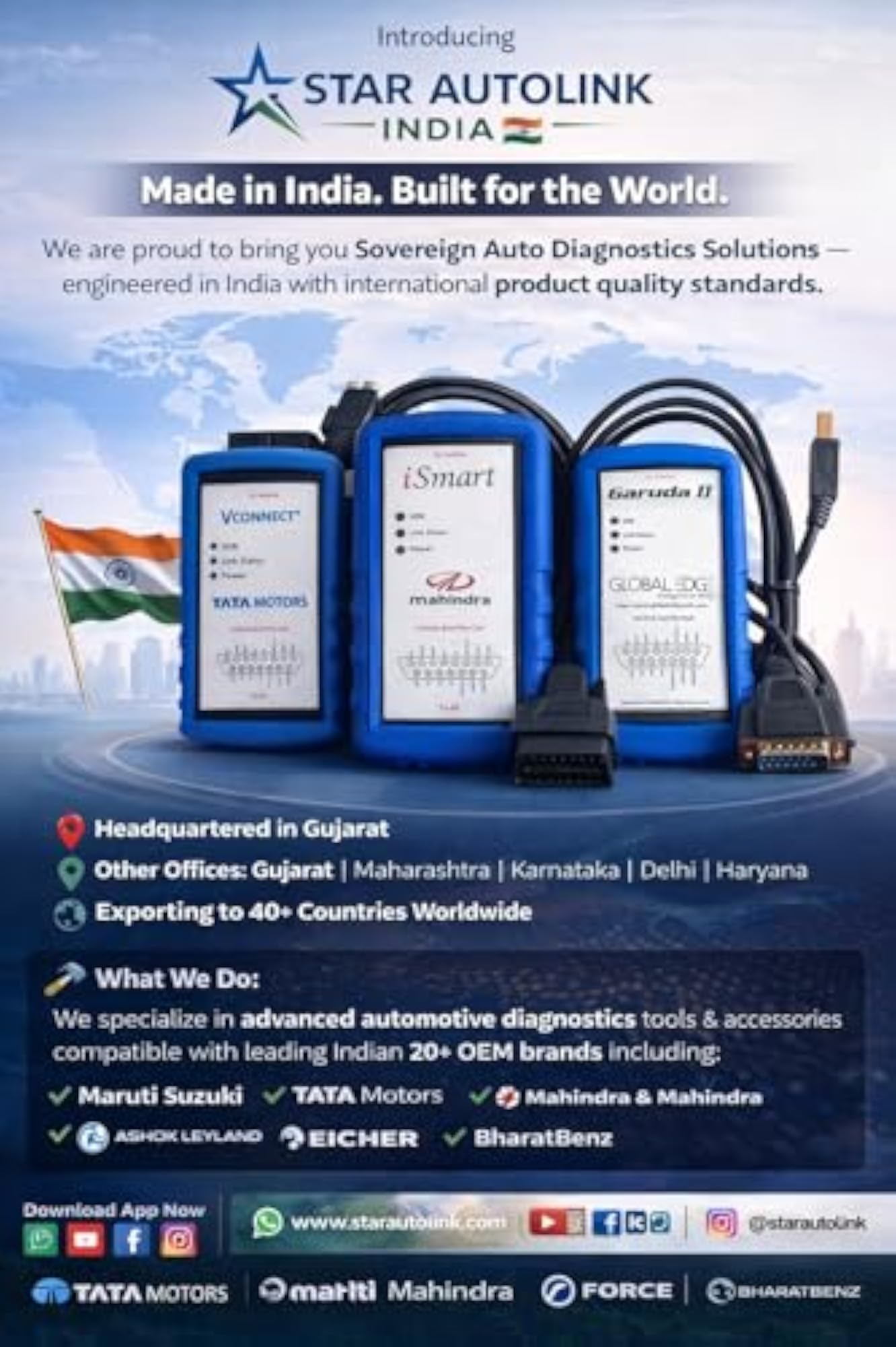 Mahindra Garuda OBD2 Ismart Cable ECU Scanner