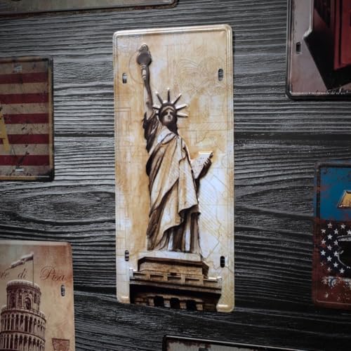 Image of inchStatue of Liberty inch Vintage Retro Metal Signs - License Wall Plate, Car Tag - Ideal for Cafe, Restaurant, Shop, Home, Hotel, Club, Office, Living Area - Design Plaque