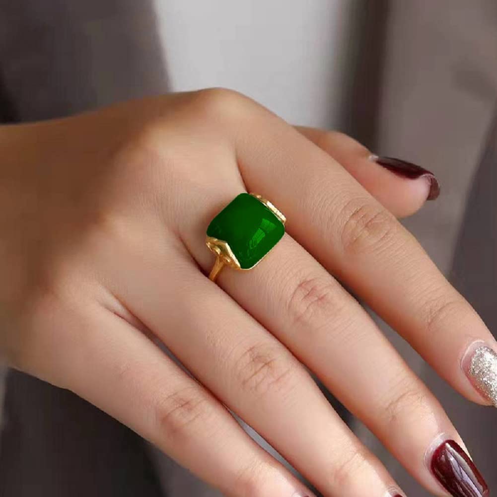 18 Karat Gold, chinesischer Stil, natürliche Hetian-Jade, antiker Ring, Hetian-Jade, Damen-Temperament, eleganter Retro-offener Jade-Ring, Ringe, Schmuck, Geschenk für Valentinstag und Mutter