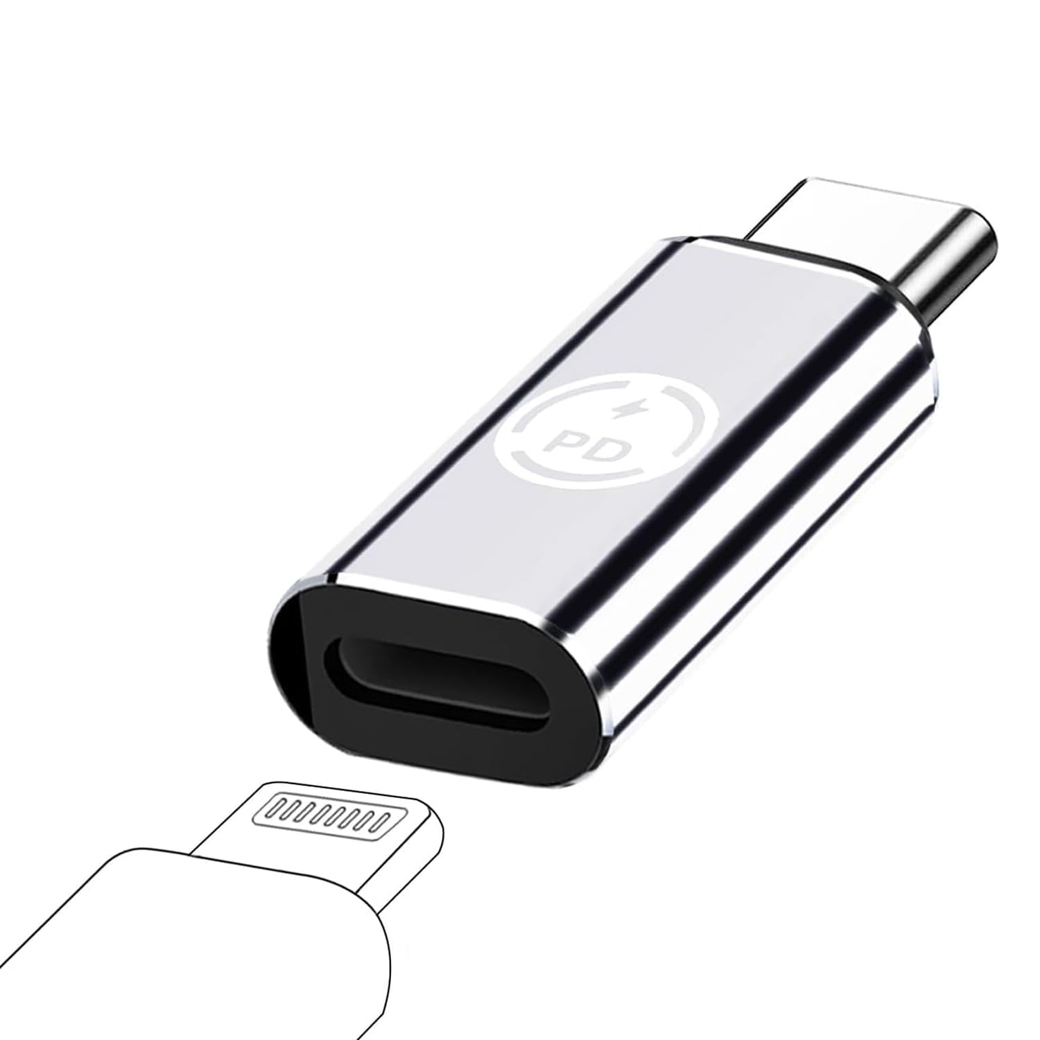 CASOSHIELD Lighting Adapter to USB-C i OS Lighting (Female) to USB Type C (Male) - Only Charging Adapter for iPhone 15 Series Galaxy S24 Note 10 Pixel 4 and More, Silver (B0D9CW6WXW) Amazon Price History, Amazon Price Tracker