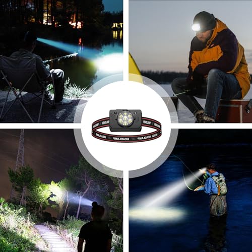 Derwrtup Linterna Frontal LED Recargable - Linterna Impermeable para Equipo de Iluminación | Luz Frontal | para Usar en Camping, Aire Libre, Senderismo, Correr, Ciclismo, y Caminata Nocturna - imagen 5
