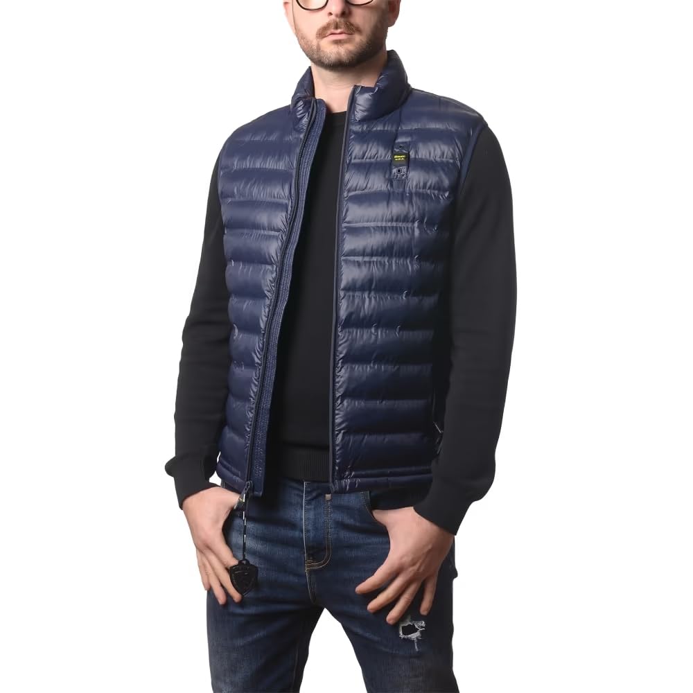 Blauer Gilet Trapuntato da Uomo, Colore Blu Navy, Chiusura con Zip, Stile Casual Invernale 26SBLUX02181 007104-888LL TG. L