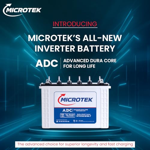 Image of Microtek DURASMART MTK1501818LT 150Ah /12V Inverter Battery | with Advanced Dura Core Technology for Longer Battery Life | Suitable for Home, Office & Shops | Comes with 36 Months Total Warranty