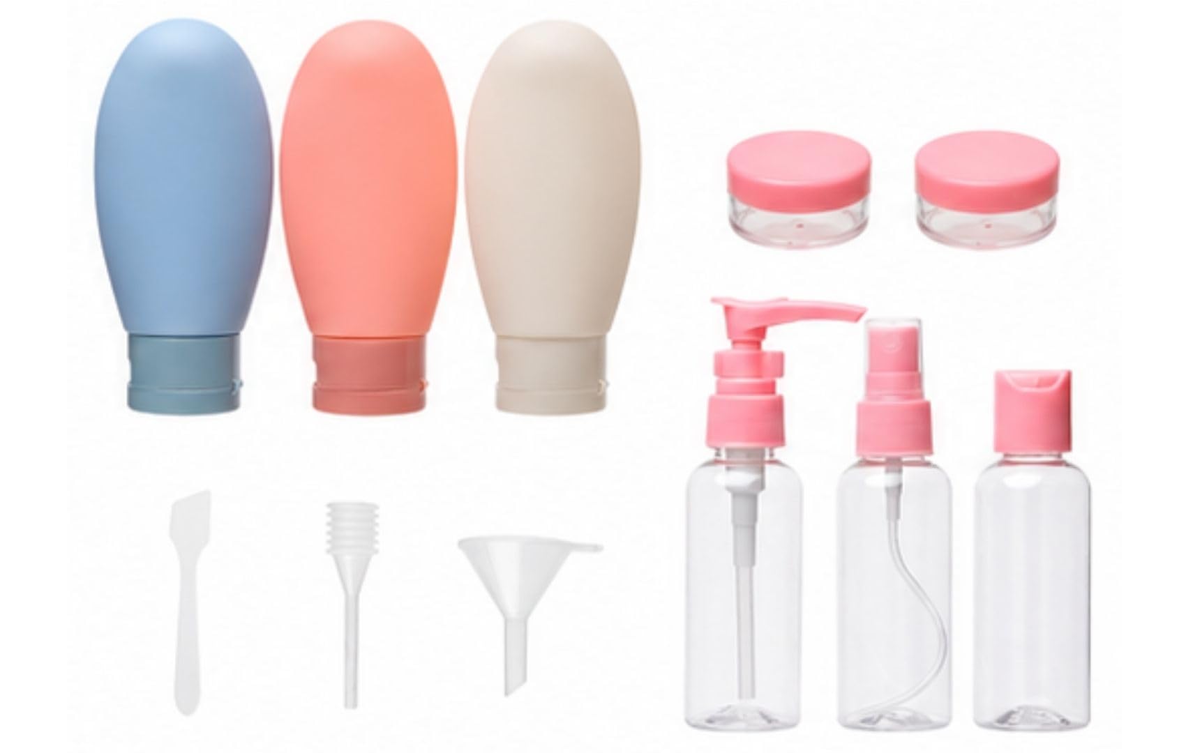 BKDT Marketing Travel Bottles Pack of 11 for Toiletries Travel Essentials Leak Proof Refillable Squeezable Containers Set for Shampoo, Cream, Handwash, Lotion Storage Bottle Accessories Women, 60 Ml-image-31