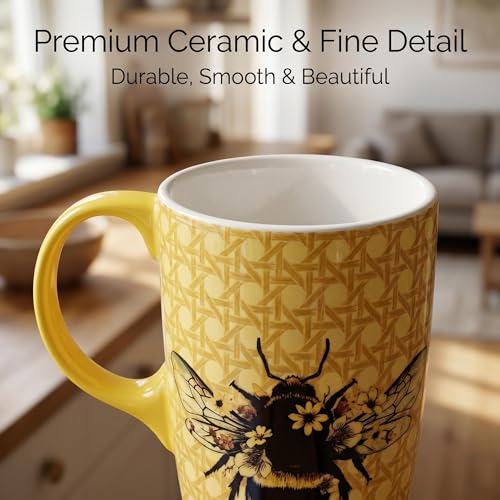 Taza de viaje cerámica DUSVALLY con diseño abeja 17oz miniatura 4