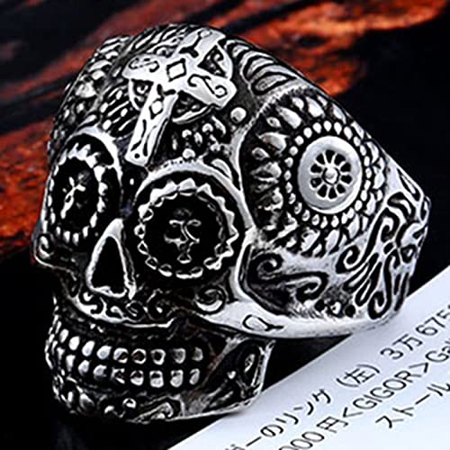 Image of Genuine Stainless Steel Ring Jewelry for Men Fashion Punk Biker Skull Rings