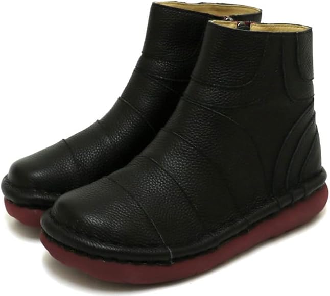 エスタシオン レディース 黒 レザー ショートブーツM