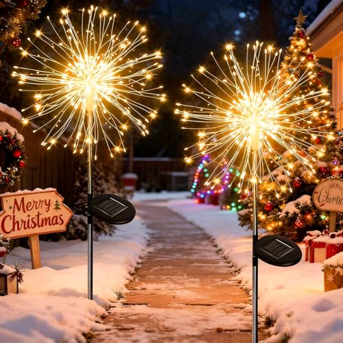 Dekofun Gartendeko Solarleuchten für Außen 2 Stück 120 LED Solar...