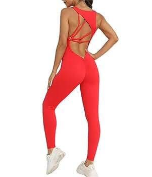 Amazon.com: Qszmjo One-piece V Neck Workout Jumpsuit for