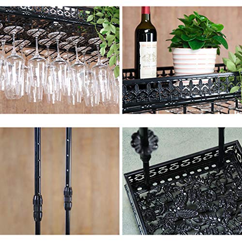 Étagère à vin en métal JATIBOSH porte-verres suspendus porte-bouteilles mural cuisine 120cm