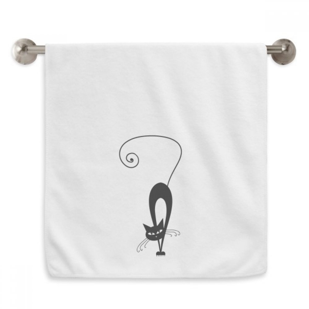 Serviette chat noir Halloween 13x29 pouces en coton blanc doux pour le visage