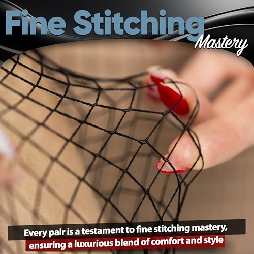 Image of Black Fishnet Tights - High Waist Sheer Seamless Pantyhose for Women - Flexible and Seamless Stockings for S-XL Size - Mid Net Design, Comfortable and Stylish for Everyday Wear