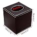 Sumnacon Square Leather Tissue Box Cover - Stylish Cube Tissue Box Holder with Magnetic Bottom, Decorative PU Tissue Box for Vanity Dresser Night Stand Table Countertop Home Office Car, Brown