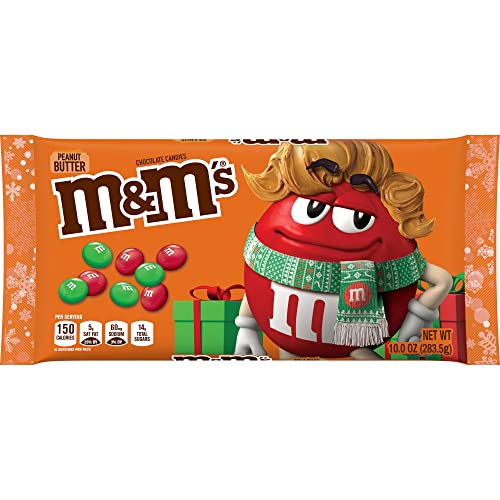 M&M's Holiday Peanut Butter Milk Chocolate Candy Christmas Assortment, 10 Oz Bag #TOP4
