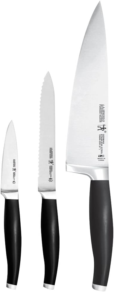 J.A. Henckels International Forged Razor 3 Piece Starter Set, Silver