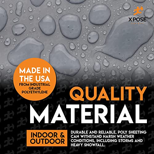 Poly Sheeting - 10 Mil Thick Frosted Plastic Tarp Waterproof Vapor And Dust Protective Equipment Cover - Agricultural, Construction And Industrial Use - By Xpose Safety (10' X 100') #TOP4