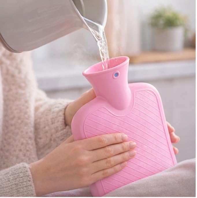 Image of FIDEO Rubber Hot Water Bag Combo Pack (1 & 2 Litre) for Hot and Cold Therapy | Non Electric Heating Bottles for Pain Relief Period Cramps Muscle Aches Back Neck Shoulder Comfort | Leak Proof Design