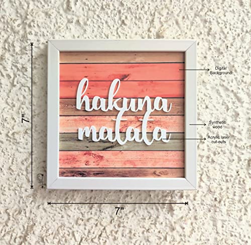 Wooden Hakuna Matata Frame for Wall Hangings or Table Decor