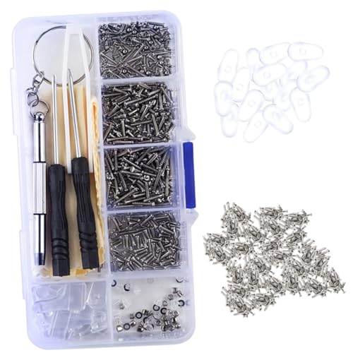 FOMIYES 日常使用メガネ修理キット メガネネジ交換用ツール1セット ドライバー付き イヤーフック付き フレームスタイル別 ランダムカラー