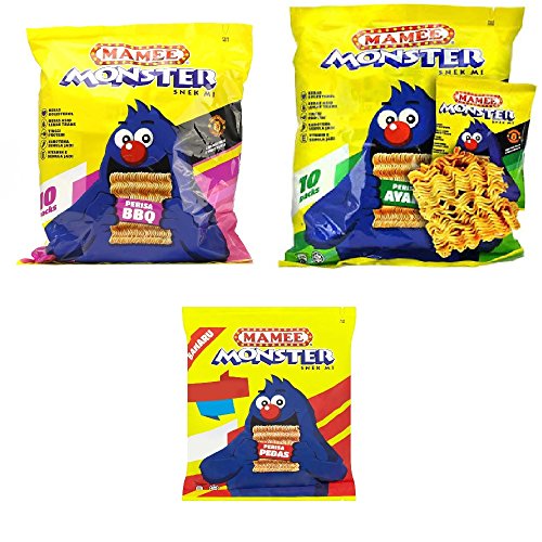 Mamee Monster Mix Flavor Snack Noodles 8 Packs x 25g