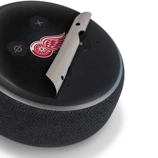 Skinit Decal Audio Skin Compatible with Amazon Echo Dot 3 - Officially Licensed NHL Detroit Red Wings Black Background Design